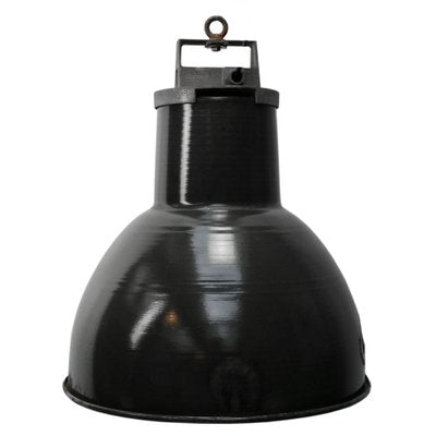 Vintage Industrial French Black Enamel Pendant Light from Mazda, 1950s-BLS-1808136