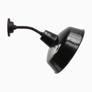 Vintage Industrial French Wall Light in Black Enamel and Cast Iron-BLS-1725162