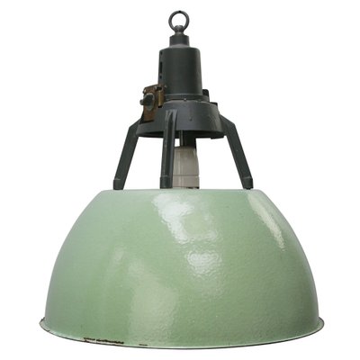 Vintage Industrial Green Enamel Pendant Light-BLS-1372990