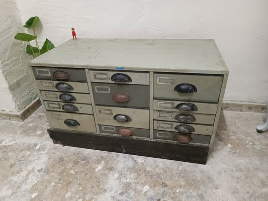 Vintage Industrial Grey Sideboard, 1950s-ZVO-1716513