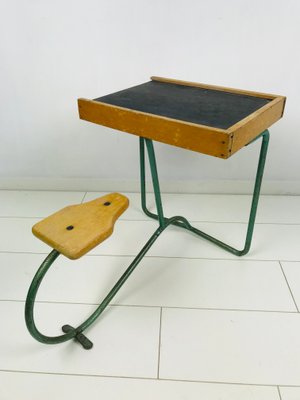 Vintage Industrial Metal and Wood Children's Desk-WQJ-844683