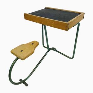 Vintage Industrial Metal and Wood Children's Desk-WQJ-844683