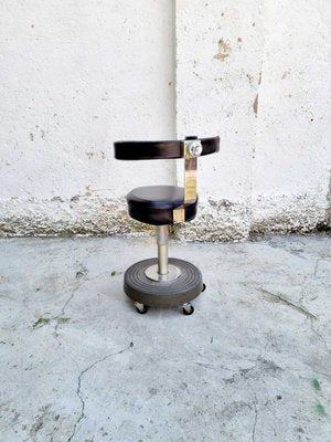 Vintage Industrial Metal Stool, Italy, 1970s-PUG-997622