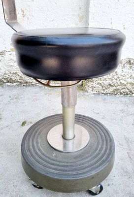 Vintage Industrial Metal Stool, Italy, 1970s-PUG-997622