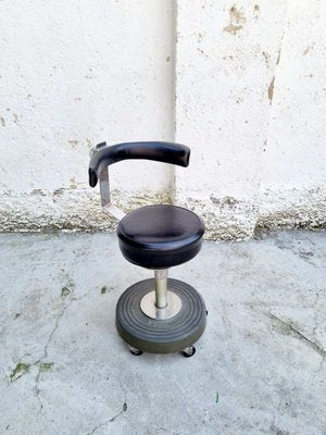 Vintage Industrial Metal Stool, Italy, 1970s-PUG-997622