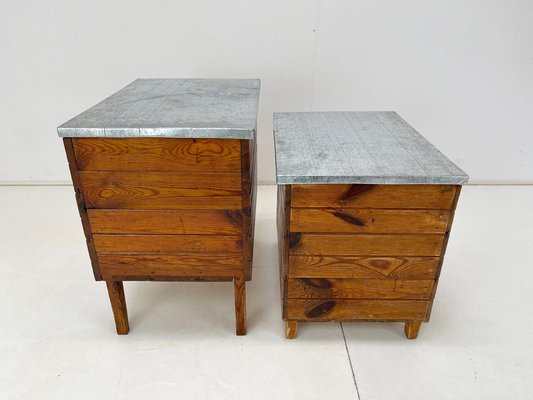 Vintage Industrial Nightstands, 1950s, Set of 2-TZ-1364720