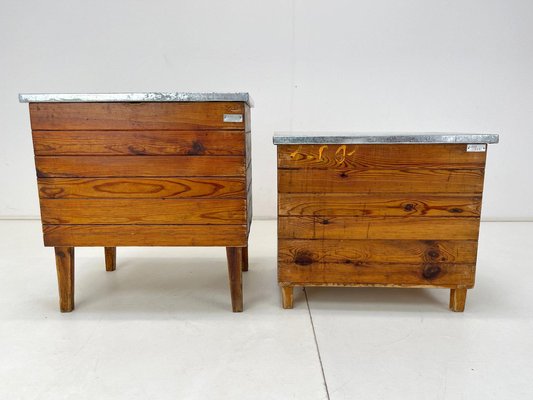 Vintage Industrial Nightstands, 1950s, Set of 2-TZ-1364720