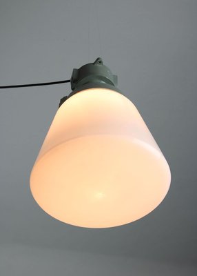 Vintage Industrial Opaline Glass Pendant Lamp, 1970s-HGJ-728080