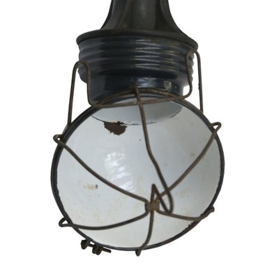 Vintage Industrial Pendant Lamp in Blue Enamel-BLS-1745430