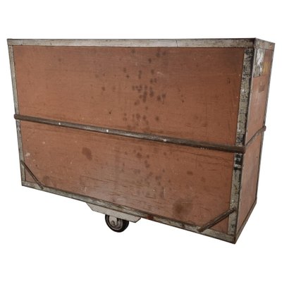 Vintage Industrial Steel and Wooden Trolley, 1950s-IRH-1313531