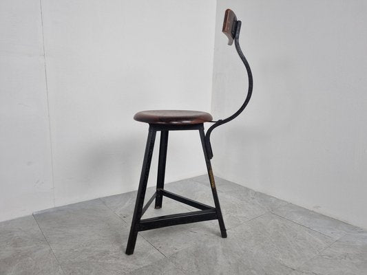 Vintage Industrial Stool, 1950s-IRH-1315722