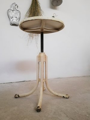 Vintage Industrial Swivel Stool in Metal Stool, 1940-UIW-1348278