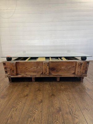 Vintage Industrial Table in Wood-HVX-1743175