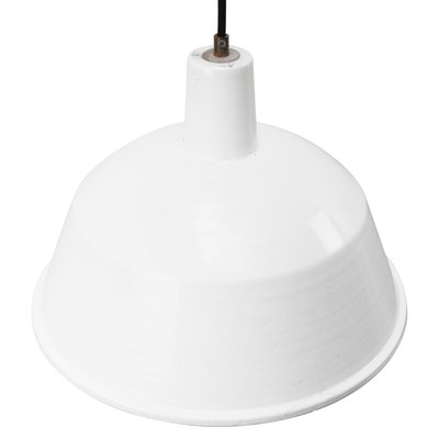 Vintage Industrial White Enamel Pendant Light-BLS-838548