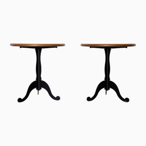 Vintage Iron and Wood Tables, 1980s, Set of 2-NPC-1772699