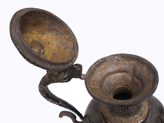 Vintage Islamic Teapot in Brass and Bronze, 1950s-UZN-1395093