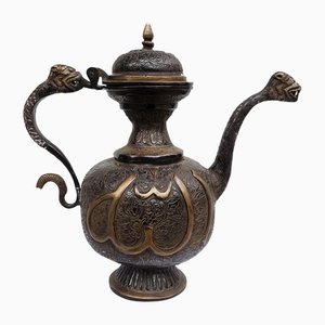 Vintage Islamic Teapot in Brass and Bronze, 1950s-UZN-1395093