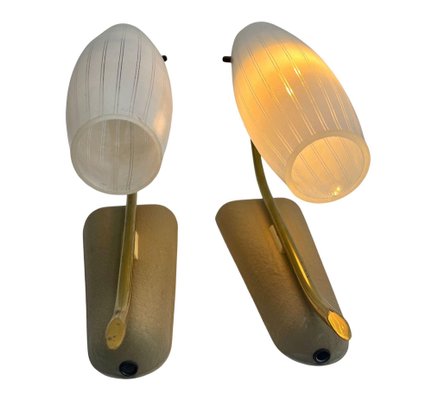 Vintage Italian 1-Arm Wall Lamps in the style of Stilnovo, 1960s, Set of 2-MJY-1739267