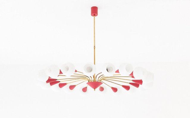 Vintage Italian 18-Arm Spider Chandelier, 1950s-KJ-1744347