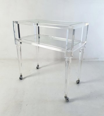 Vintage Italian Acrylic Glass Bar Cart, 1980s-FO-1431413