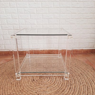 Vintage Italian Acrylic Glass Side Table, 1980s-FRB-1820768