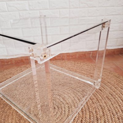 Vintage Italian Acrylic Glass Side Table, 1980s-FRB-1820768