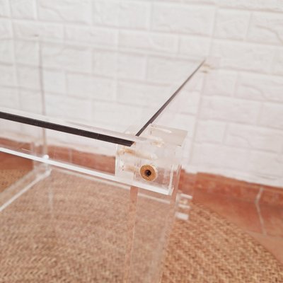 Vintage Italian Acrylic Glass Side Table, 1980s-FRB-1820768