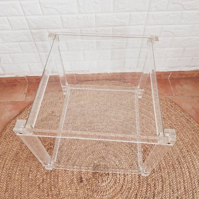 Vintage Italian Acrylic Glass Side Table, 1980s-FRB-1820768