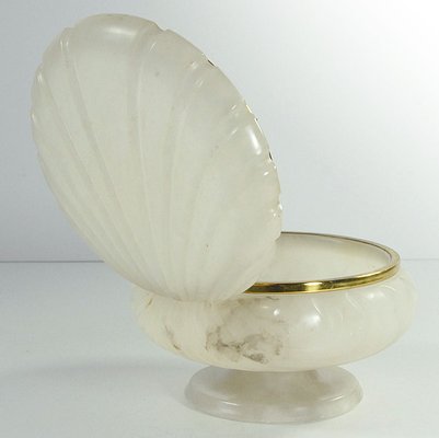 Vintage Italian Alabaster Lidded Container, 1980s-GIW-1723282