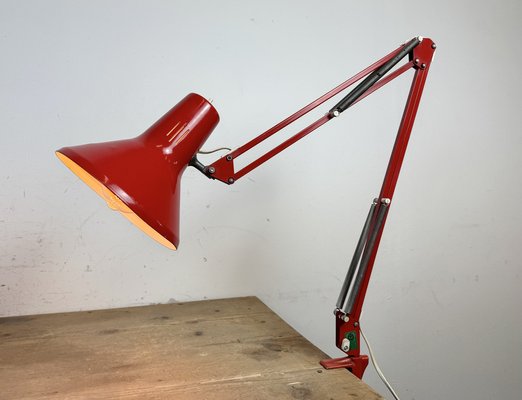 Vintage Italian Architect Table Lamp in Red, 1970s-CGF-2043711