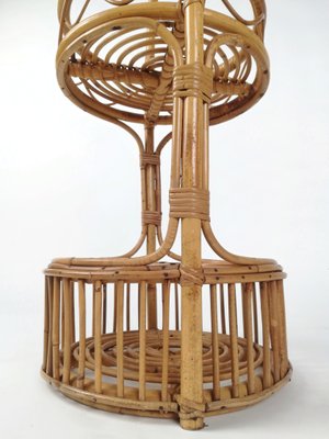 Vintage Italian Bamboo and Rattan Bar Basket, Italy, 1960s-UIW-1407206