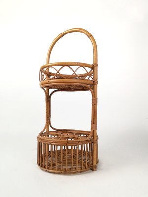 Vintage Italian Bamboo and Rattan Bar Basket, Italy, 1960s-UIW-1407206