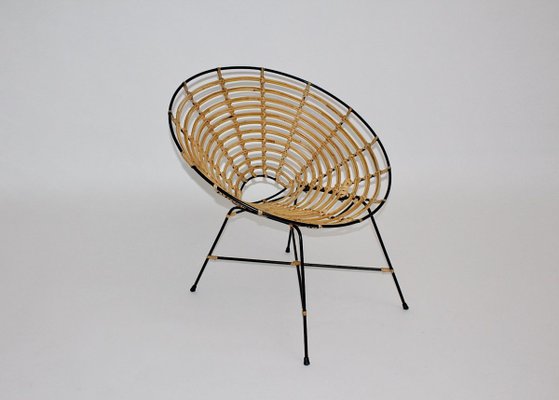 Vintage Italian Bamboo and Rattan Lounge Chair, 1960s-NB-801555