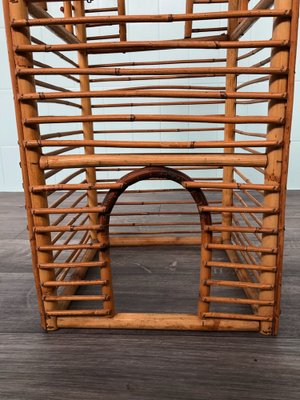 Vintage Italian Bamboo Bell Tower Planter, 1970s-FOV-1742380