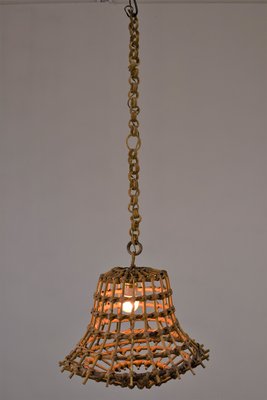 Vintage Italian Bamboo Ceiling Lamp, 1960s-AOL-1299341