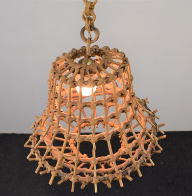 Vintage Italian Bamboo Ceiling Lamp, 1960s-AOL-1299341