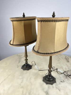 Vintage Italian Bedside Table Lamps in Bronze, 1940s, Set of 2-YST-1744324