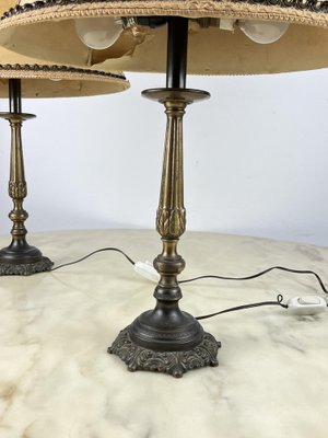 Vintage Italian Bedside Table Lamps in Bronze, 1940s, Set of 2-YST-1744324