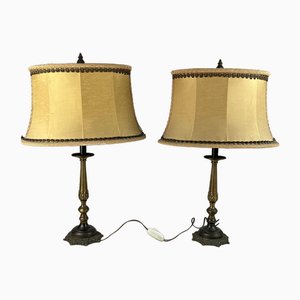 Vintage Italian Bedside Table Lamps in Bronze, 1940s, Set of 2-YST-1744324