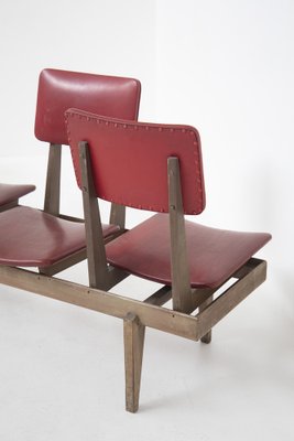 Vintage Italian Bench with Red Leather Seats-RCE-1328062