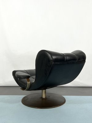 Vintage Italian Black Swivel Armchair, 1960s-OT-1240567