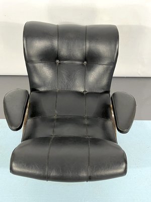 Vintage Italian Black Swivel Armchair, 1960s-OT-1240567