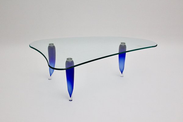 Vintage Italian Blue Glass Coffee Table from Seguso-NB-562783