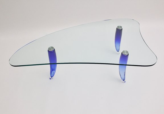 Vintage Italian Blue Glass Coffee Table from Seguso-NB-562783