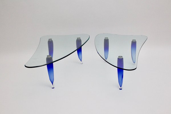 Vintage Italian Blue Glass Coffee Table from Seguso-NB-562783