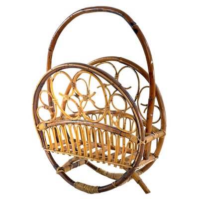 Vintage Italian Boho Style Magazine Rack-FO-969231