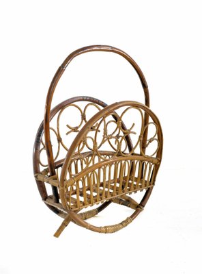 Vintage Italian Boho Style Magazine Rack-FO-969231