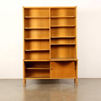 Vintage Italian Bookshelf in Oak Veneer, 1950s-VMM-1612034