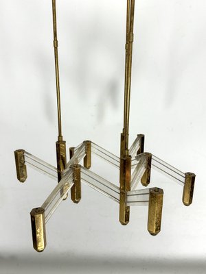 Vintage Italian Brass and Acrylic Chandelier by Zeroquattro, 1970s-OT-1782155