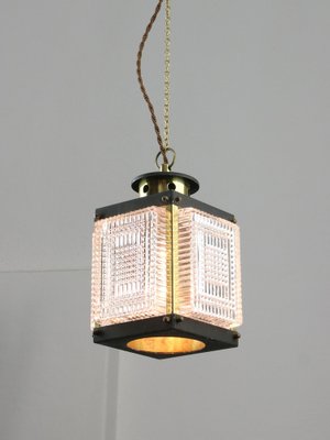 Vintage Italian Brass and Glass Lantern-HGJ-1760164